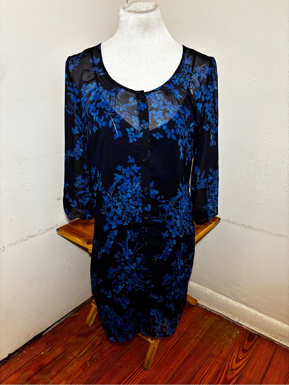 Express Floral Chiffon Midi Dress
